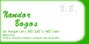 nandor bogos business card